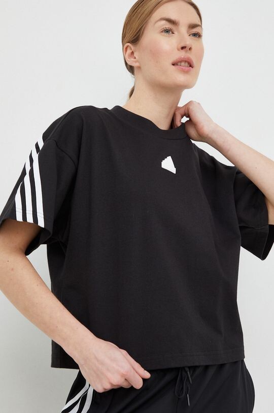 

Хлопковая футболка adidas, черный