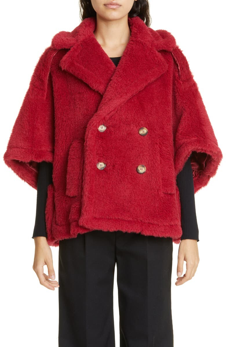 

Накидка Placido из альпаки и смесовой шерсти MAX MARA, красный