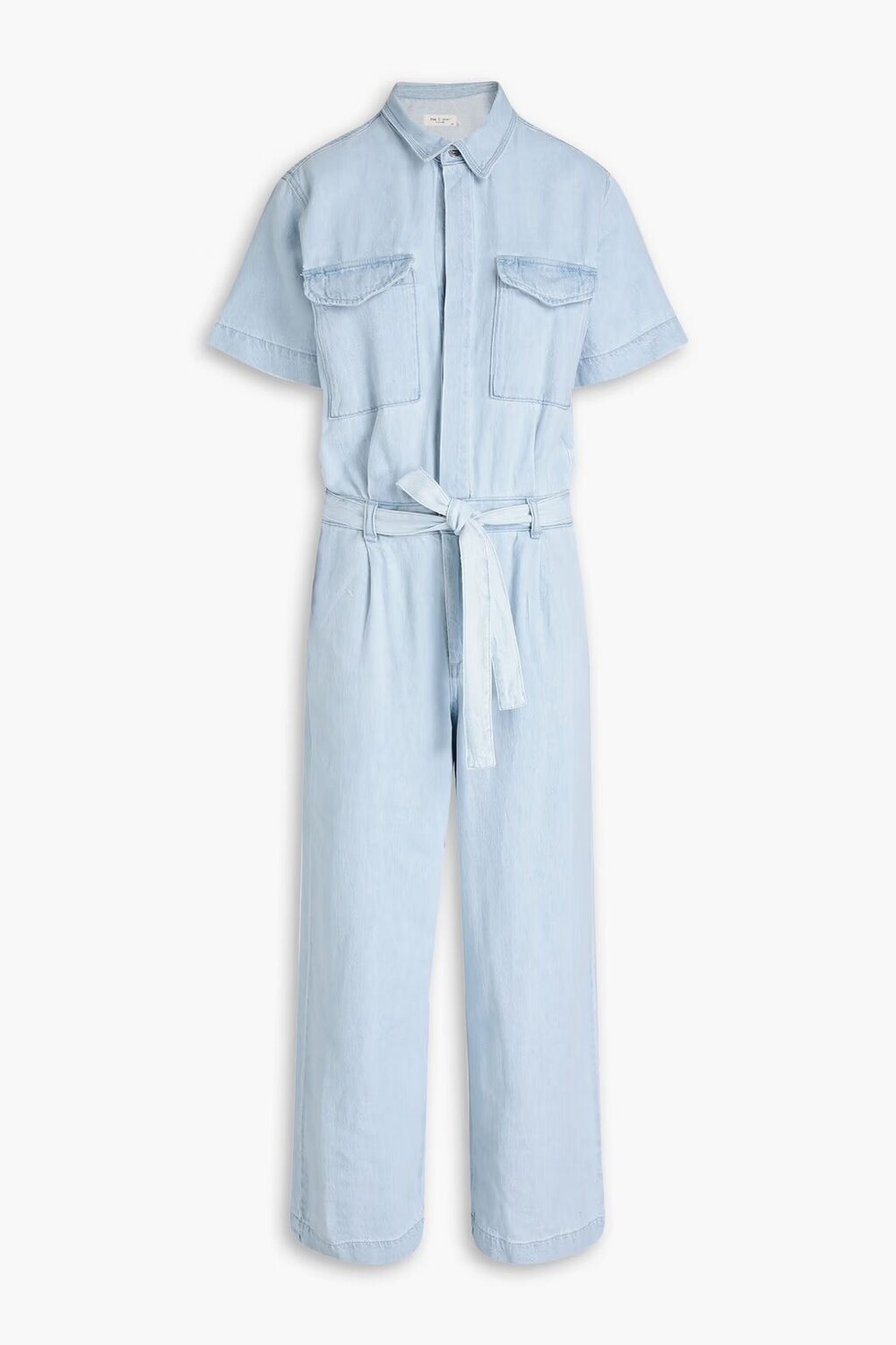 

Джинсовый комбинезон со складками и поясом Rag & Bone, легкий деним