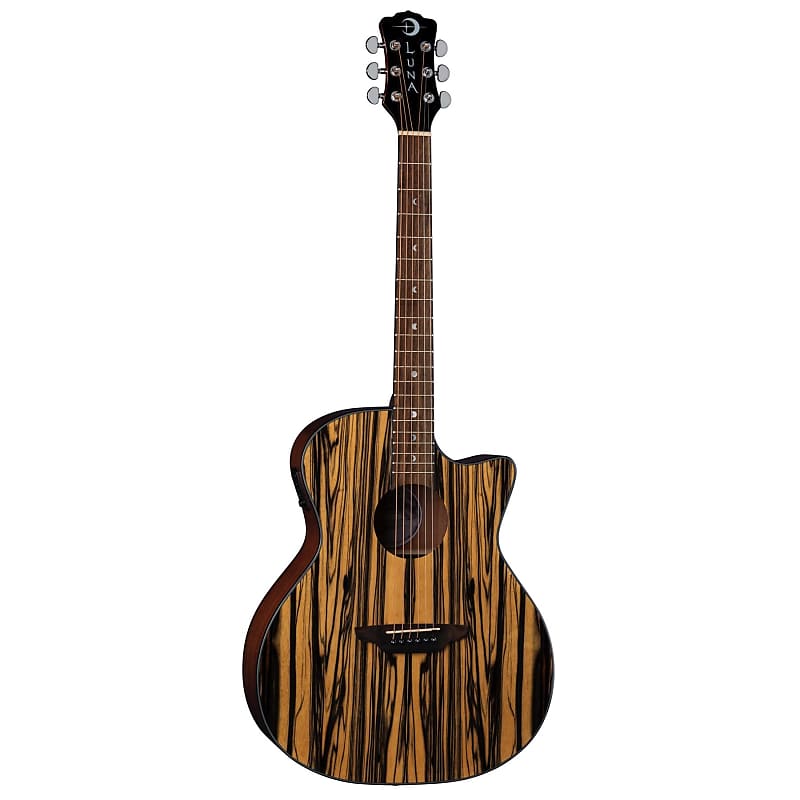 

Акустическая гитара LUNA GYP E BWE 6-String Gypsy Exotic Black/White Ebony A/E Guitar - Gloss Natural Finish