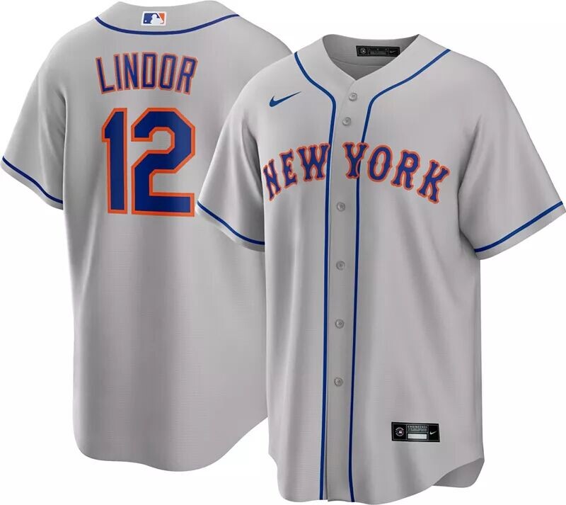 

Реплика мужского джерси серого цвета Nike New York Mets Francisco Lindor #12