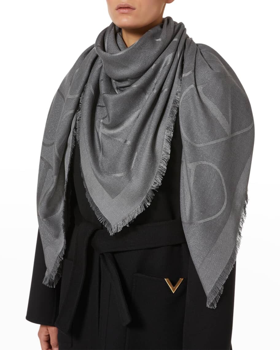 

Жаккардовая шаль с люрексом VLOGO Valentino Garavani