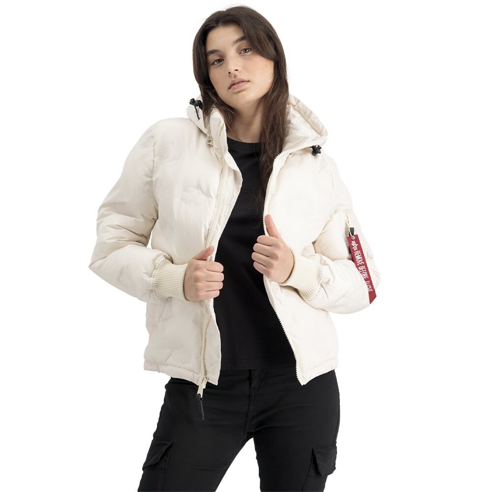 Куртка Alpha Industries Logo Puffer, бежевый жилет alpha industries long puffer бежевый