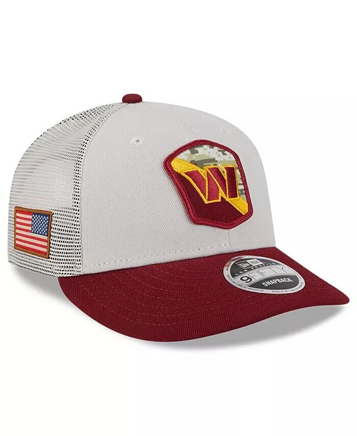 

Мужская кепка Snapback 9FIFTY с камнем, бордового цвета Washington Commanders 2023 Salute To Service Low Profile New Era, серый