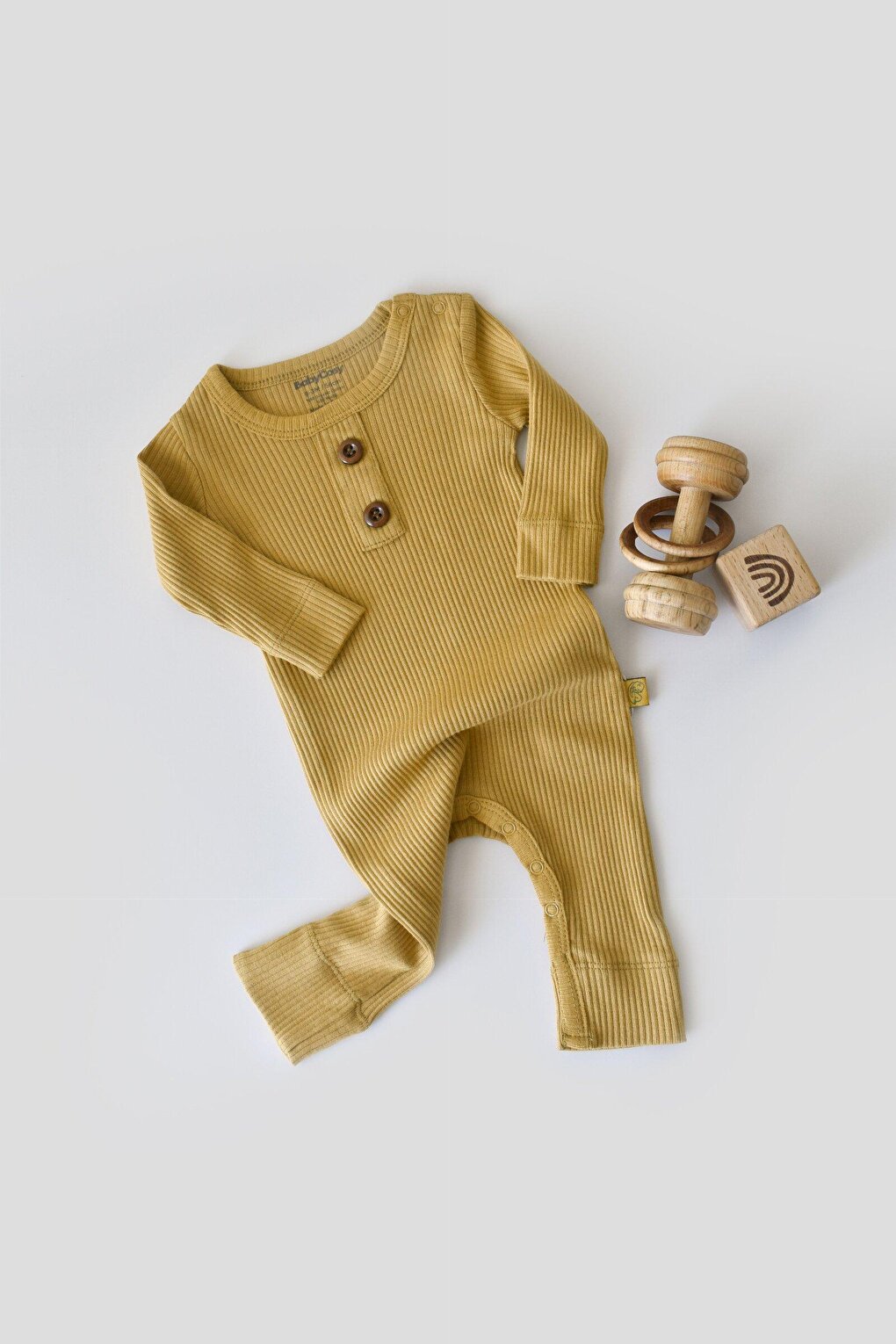 Комбинезон из модала с длинными рукавами BabyCosy Organic Wear, темно-желтый
