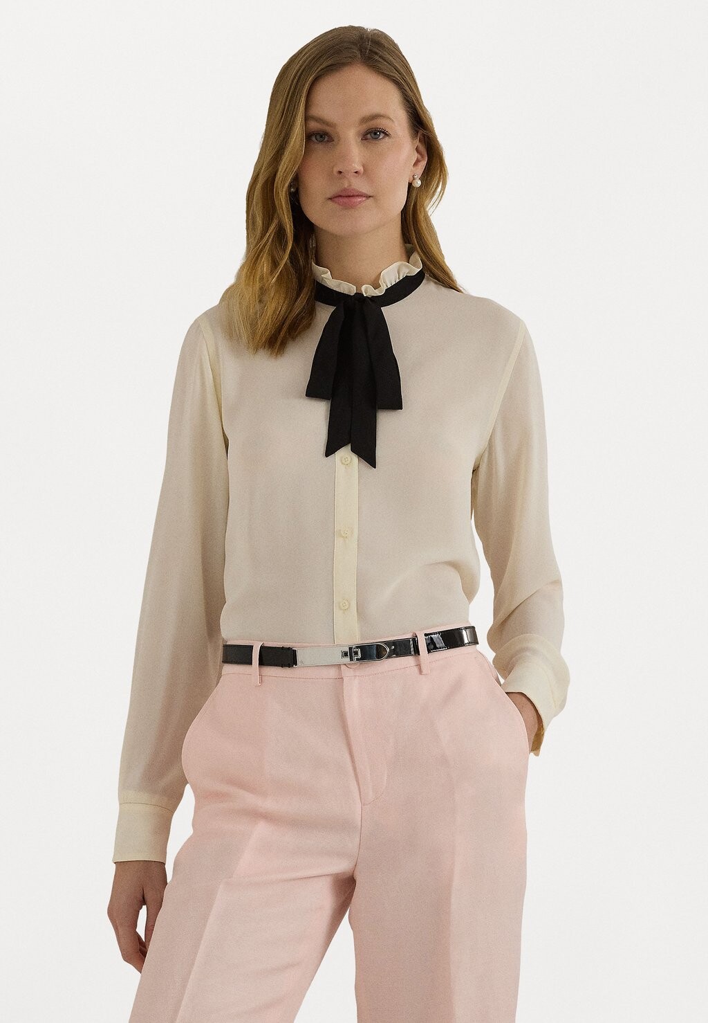 

Блуза на пуговицах NERLACEY LONG SLEEVE BUTTON FRONT SHIRT Lauren Ralph Lauren, кремовый