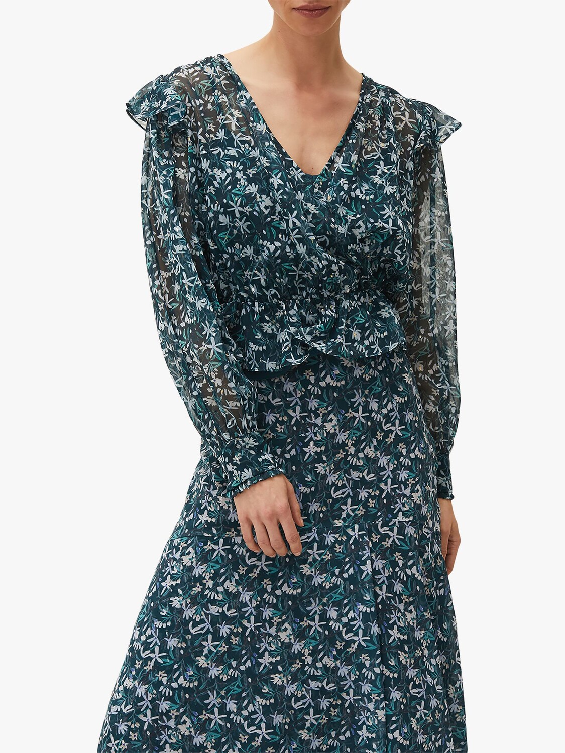 

Блуза с цветочным принтом Phase Eight Lola, бензиновый
