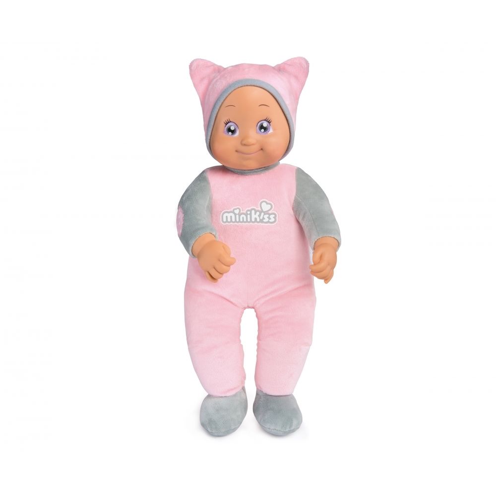 Кукла Smoby Minikiss, розовый / серый кукла малыш smoby розовый