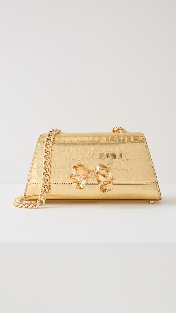 

Сумка через плечо Self Portrait Gold Metallic Bow Mini Shoulder, золотой
