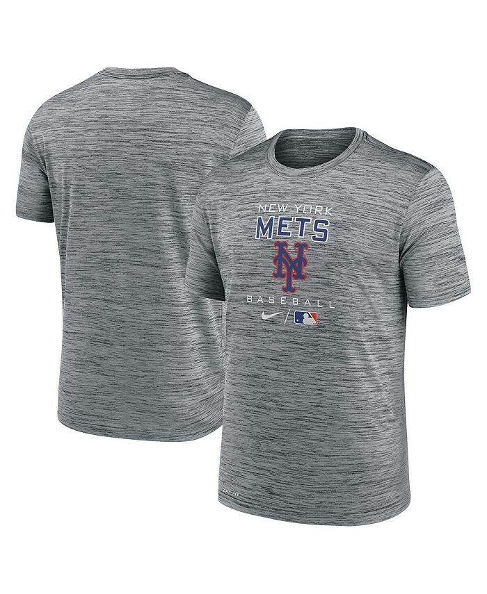 

Мужская футболка антрацитового цвета New York Mets Authentic Collection Velocity Practice Space-Dye Performance Nike, серебро
