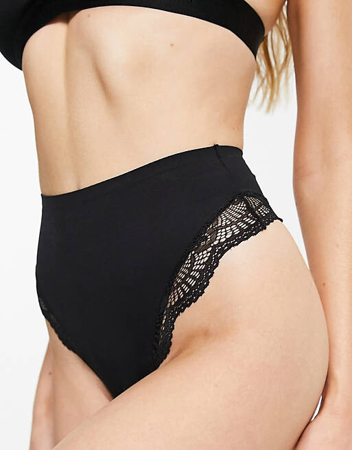 

Черные стринги средней жесткости ASOS DESIGN