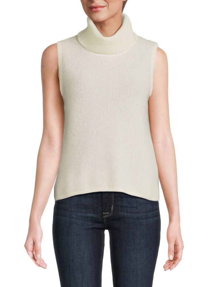 

Свитер из 100% кашемира в рубчик Saks Fifth Avenue, цвет Frost White