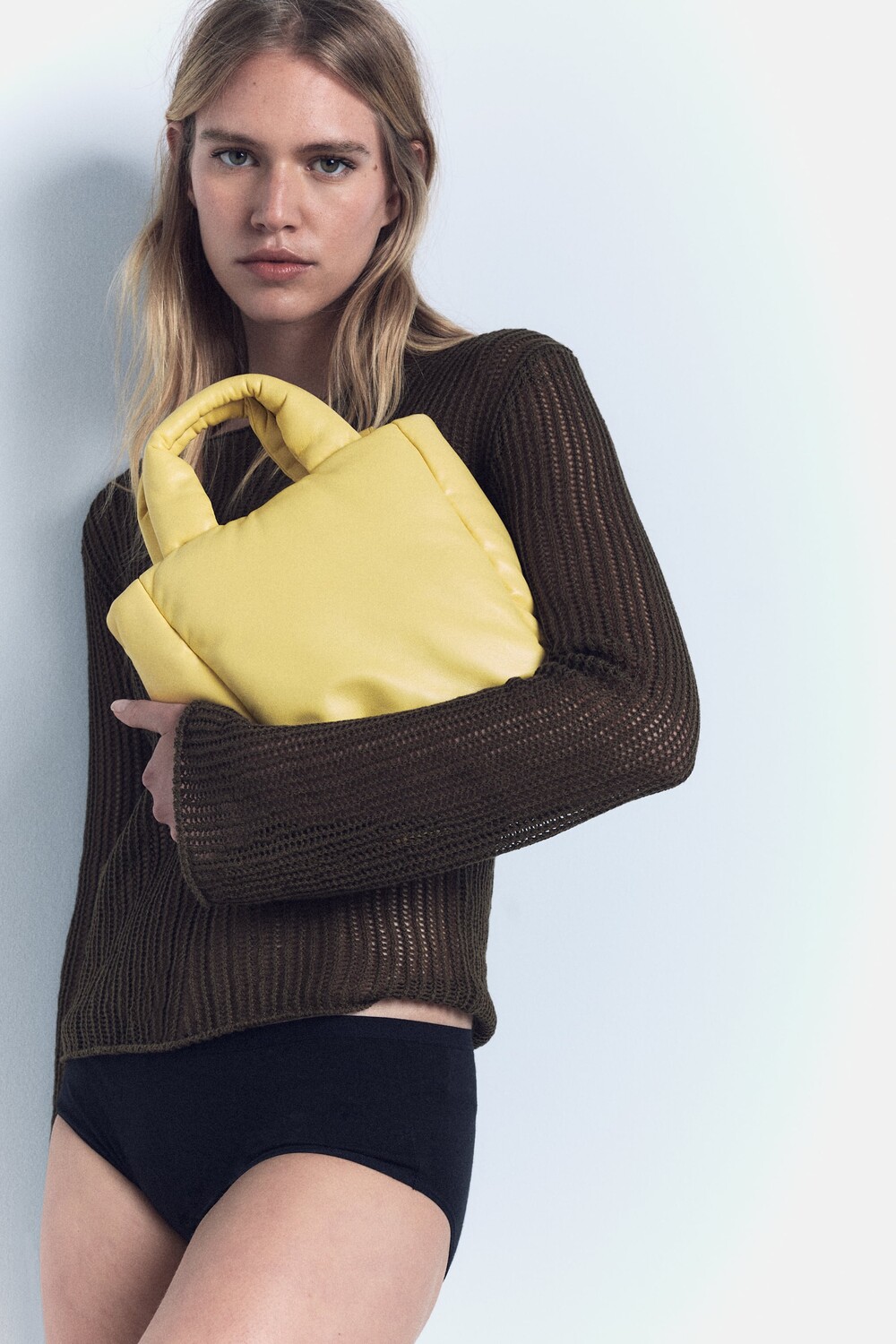 

Стеганая сумка Zara, желтый