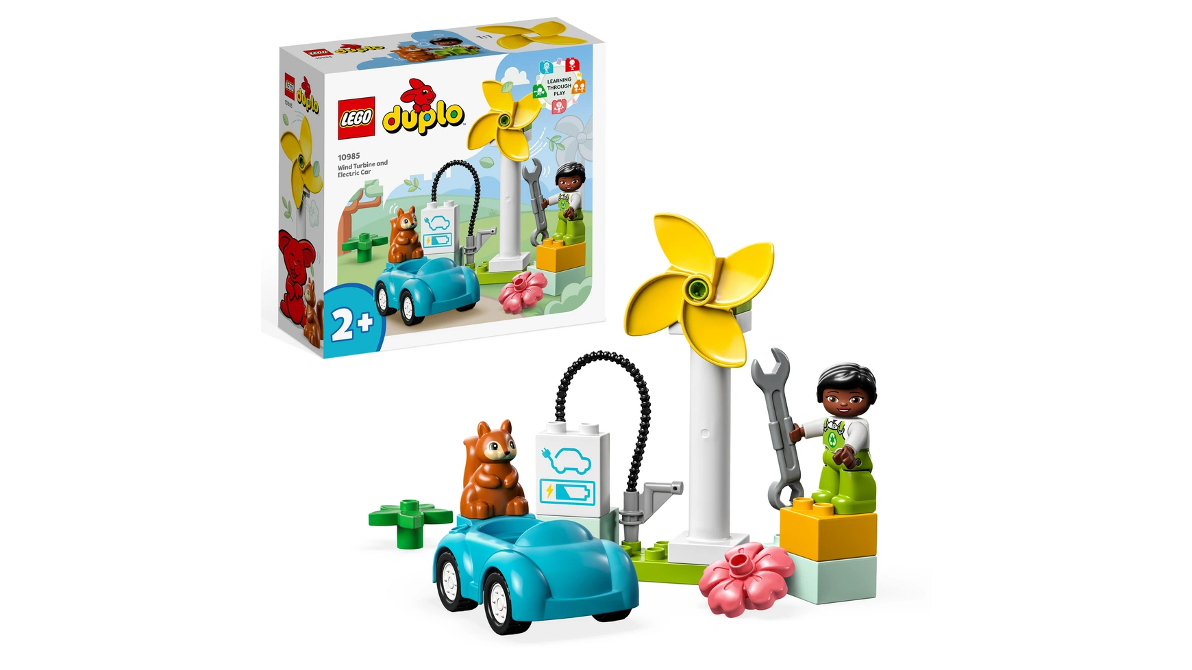 lego duplo town посещение ветеринарной клиники Lego DUPLO Town ветряная турбина и электромобиль, развивающая игрушка для детей от 2 лет и старше