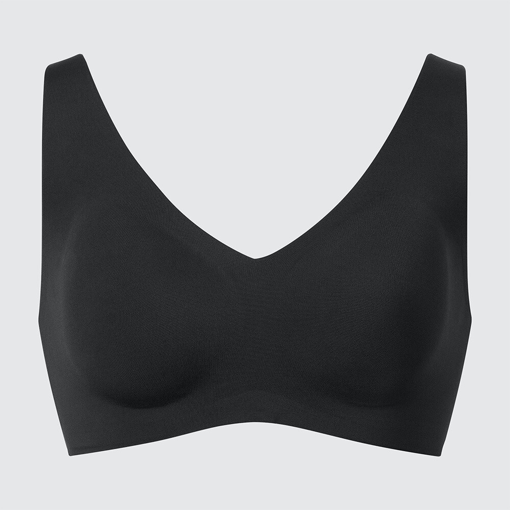 

Бюстгальтер Uniqlo Light Oxygen Bra с фиксированной чашкой, синий/черный