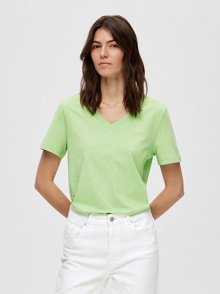 

Футболка SELECTED FEMME Essential, светло-зеленый