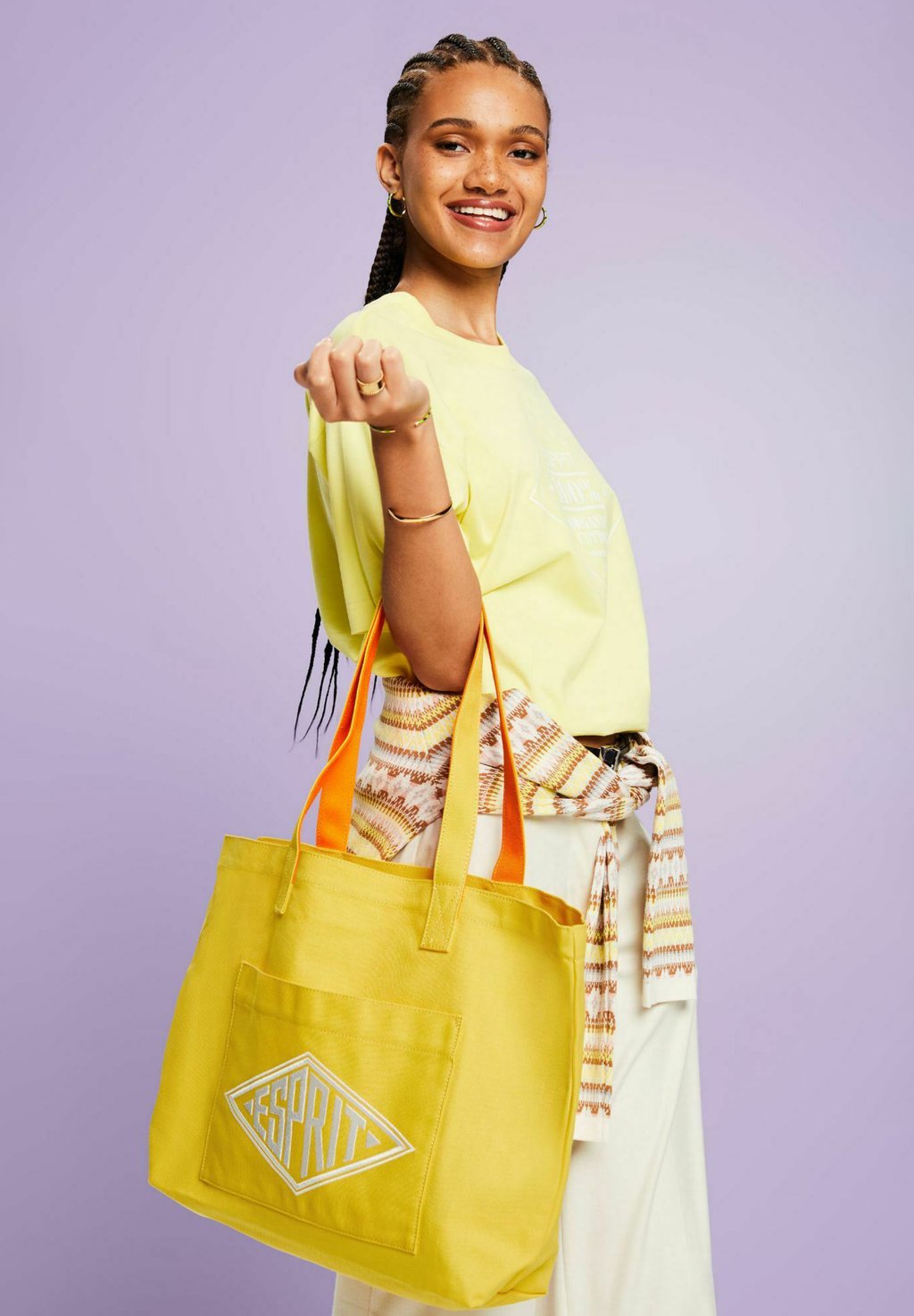 Сумка для покупок AUS MIT LOGO Esprit, желтый сумка для покупок aus mit logo esprit оранжевый