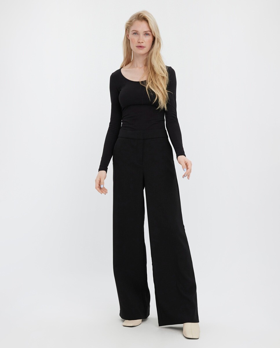 

Женские прямые брюки с завышенной талией Vero Moda, черный