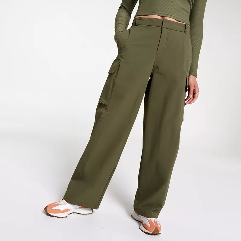 Calia Женские брюки-карго с высокой посадкой и карманами, темно-оливковый