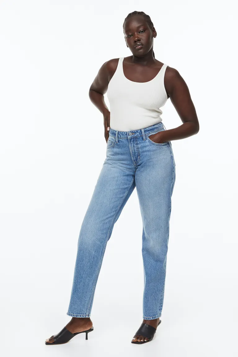 

Прямые джинсы стандартного кроя H&M, синий