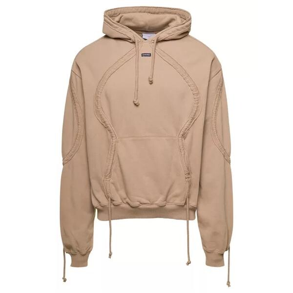 

Футболка beige hoodie with drawstring in cotton Blumarine, коричневый
