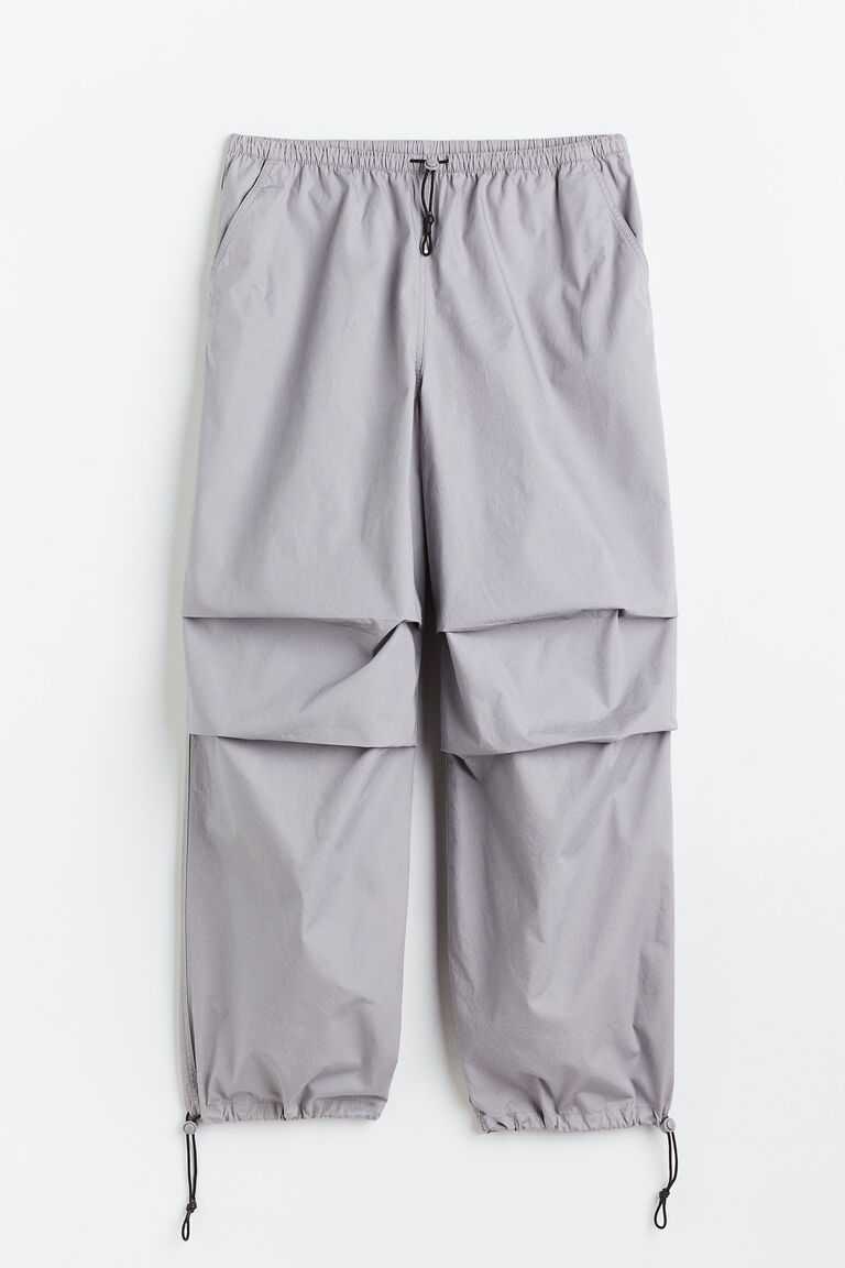 Парашютные брюки H&M, серый парашютные брюки h