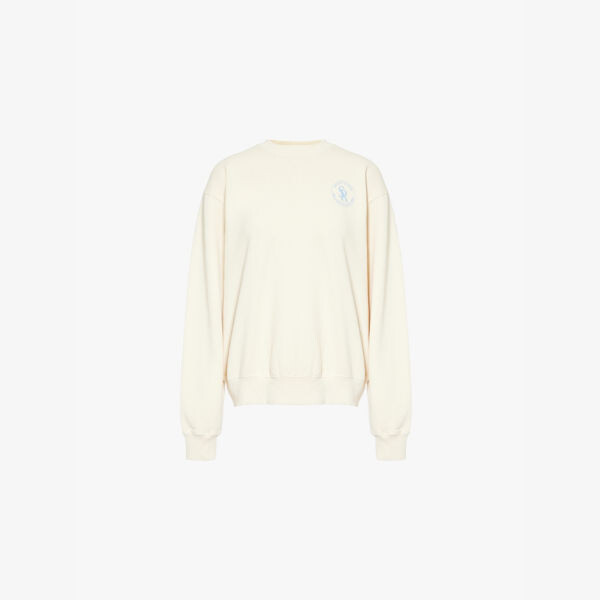 

Свитшот из хлопкового джерси с принтом логотипа Health Sporty & Rich, бежевый