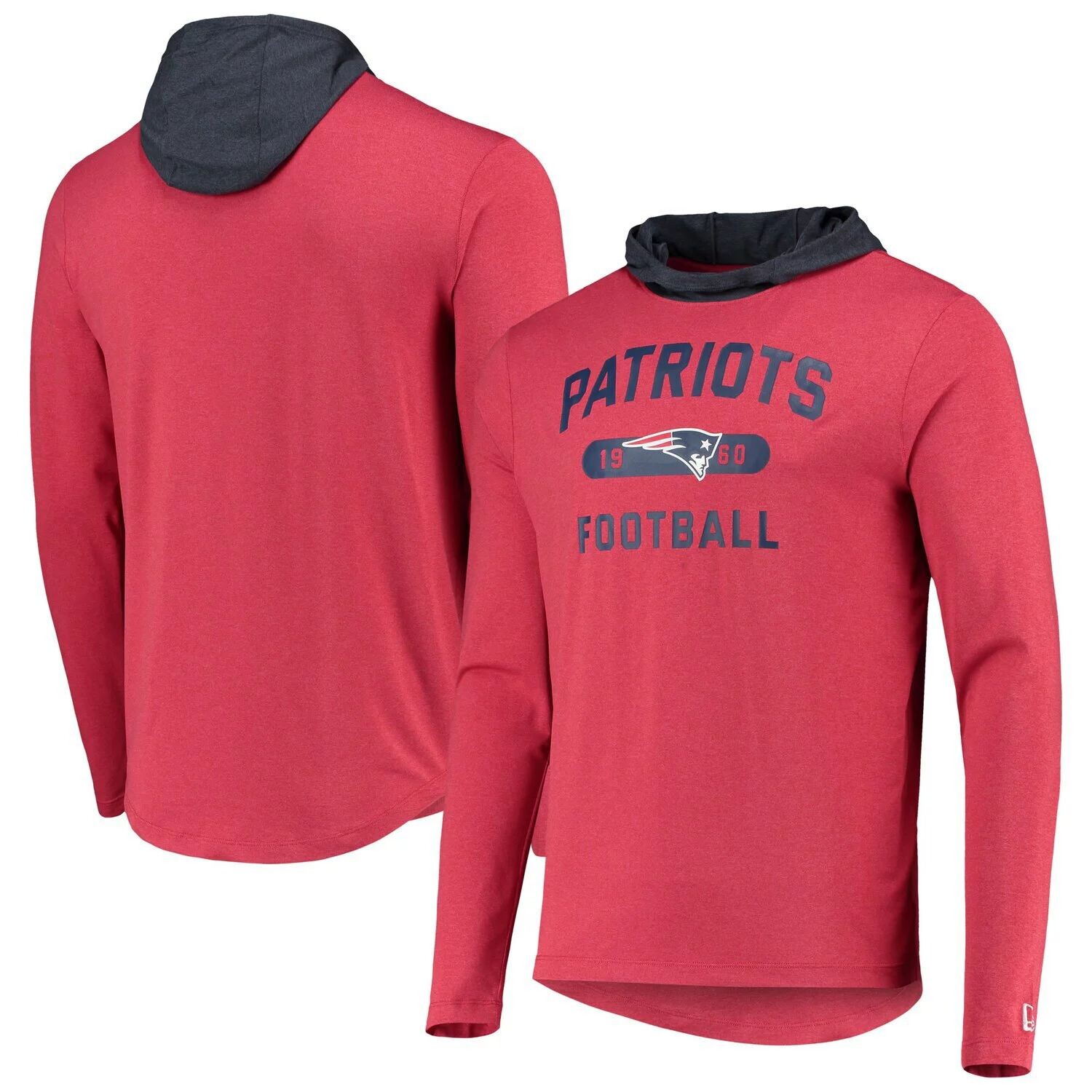 

Мужская красная/темно-синяя футболка с длинным рукавом и худи New England Patriots Active Block New Era
