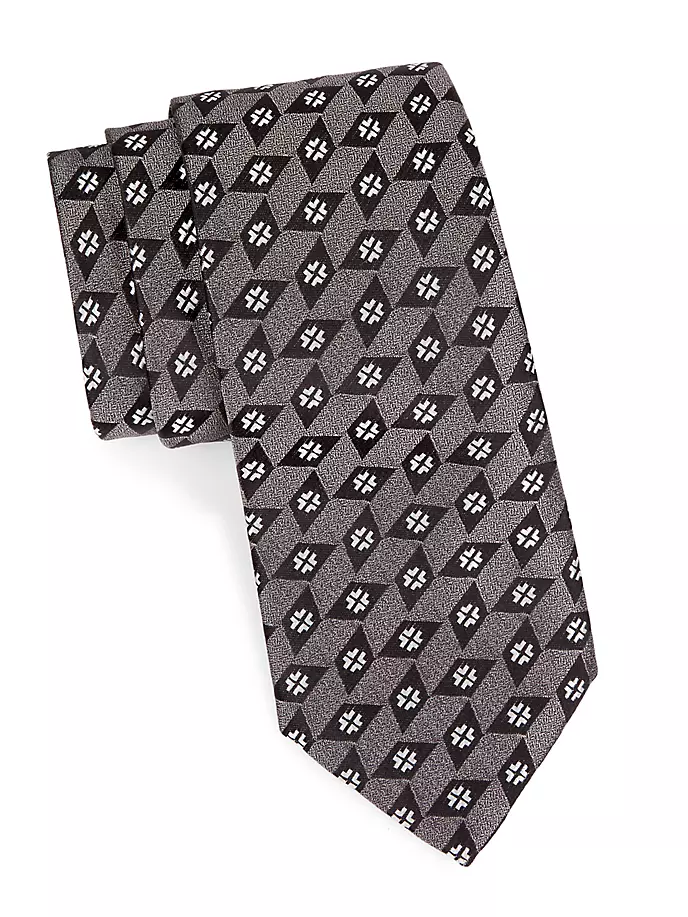 цена Оконный шелковый галстук Charvet, серый