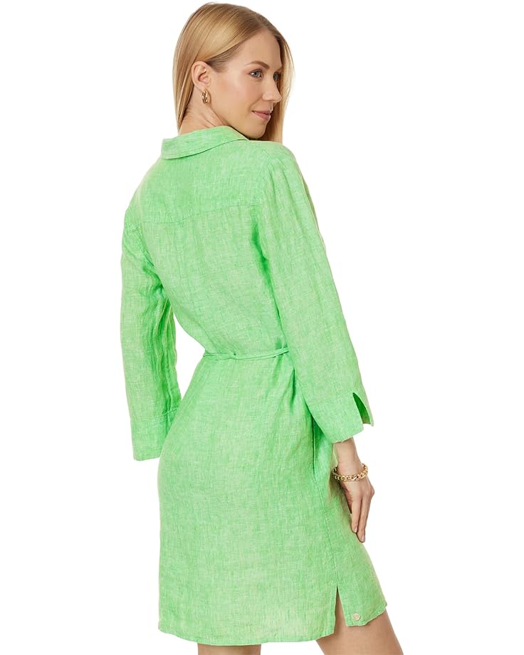 Платье Lilly Pulitzer Pilar Tunic Linen Dress, цвет Gecko Green/Resort White
