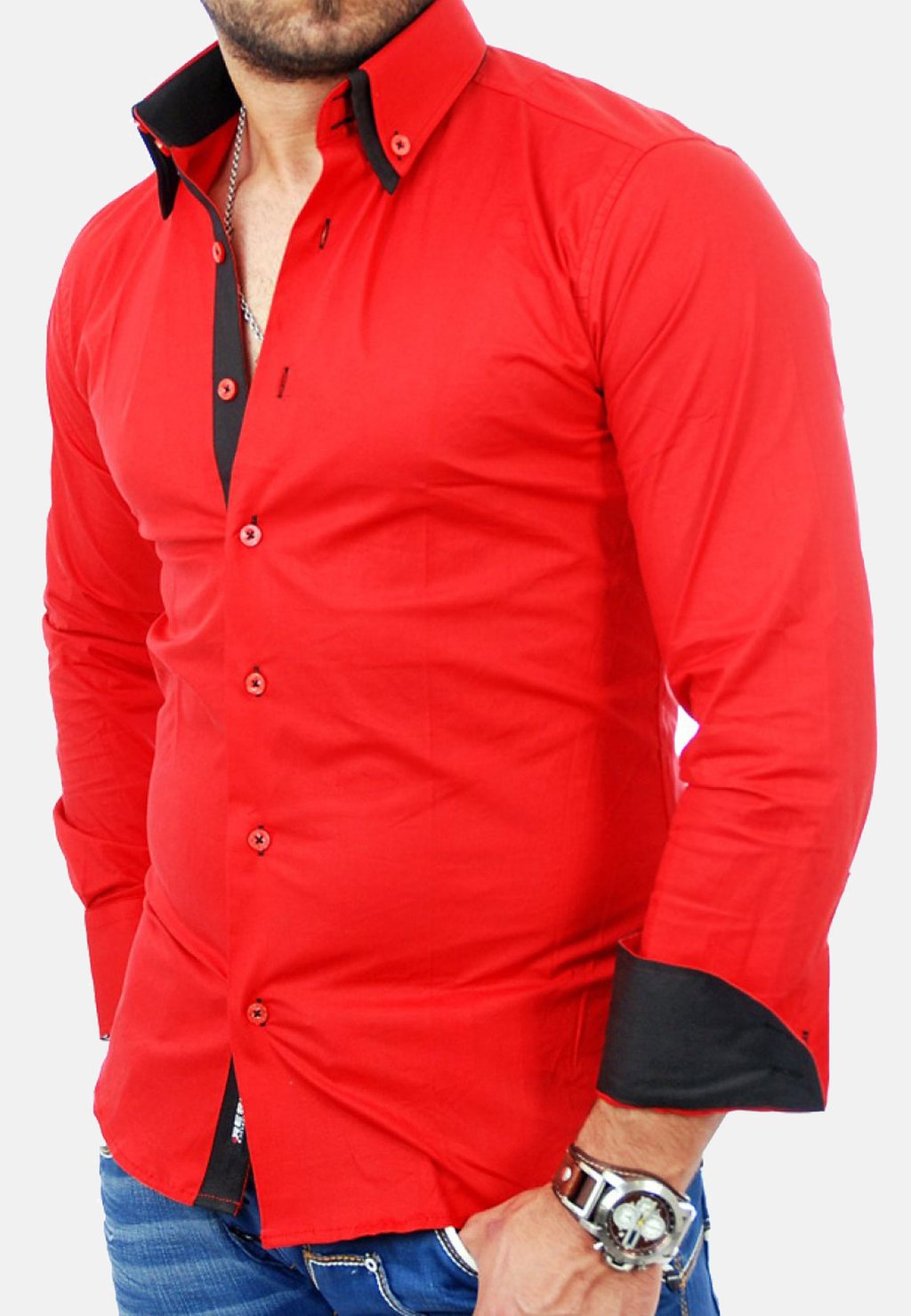 Рубашка Reslad, цвет rot/schwarz