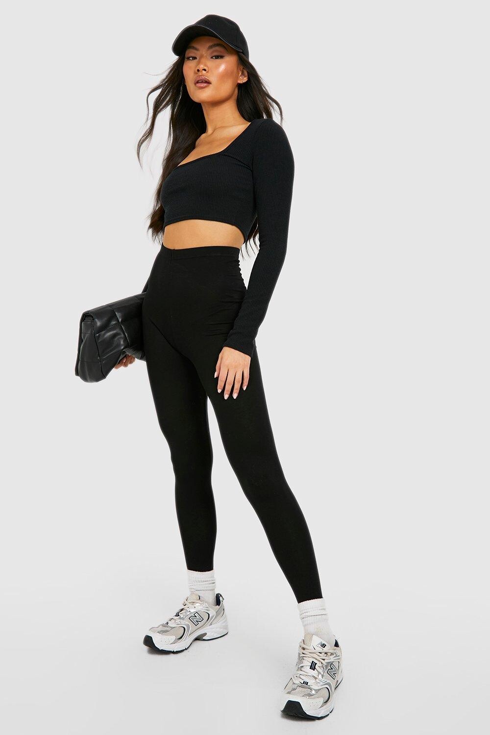 

Черные базовые леггинсы с высокой талией boohoo, черный