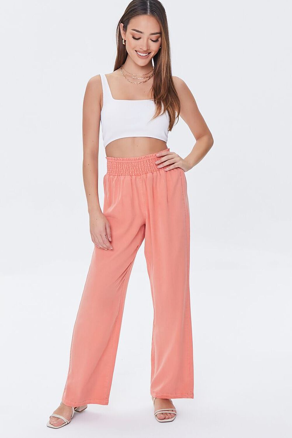 

Брюки из шамбре со сборками Forever 21