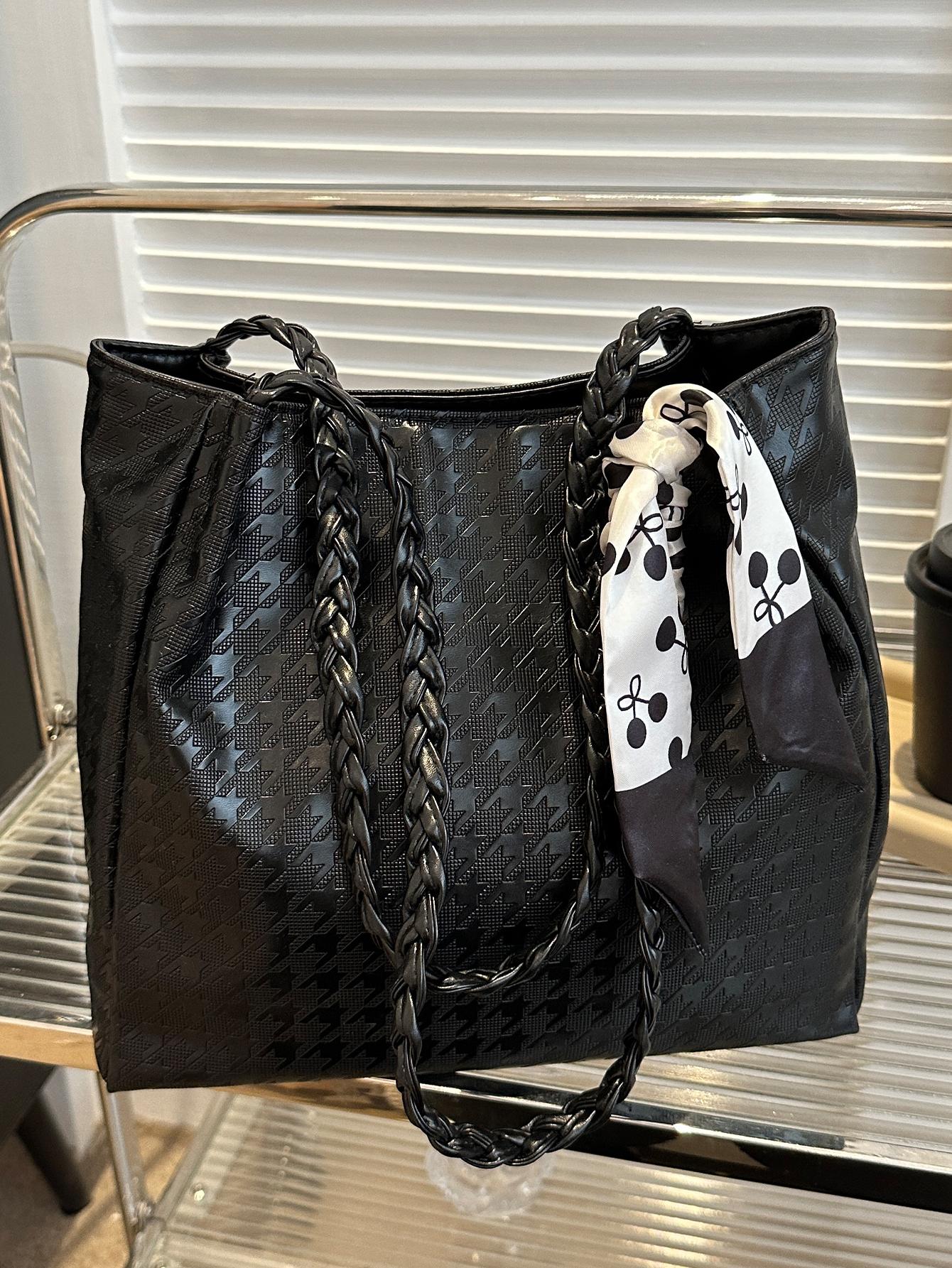 Женская универсальная однотонная сумка, черный