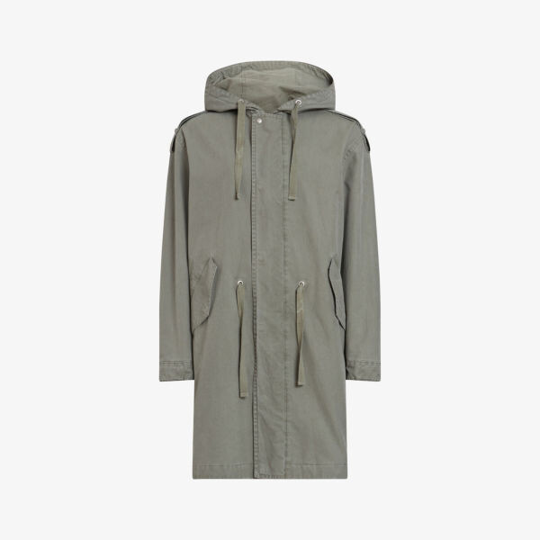 

Пальто Comiso из хлопка с капюшоном Allsaints, зеленый
