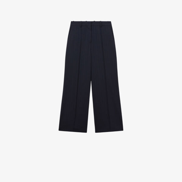 

Креповые брюки willow в тонкую полоску с широкими штанинами Reiss, синий