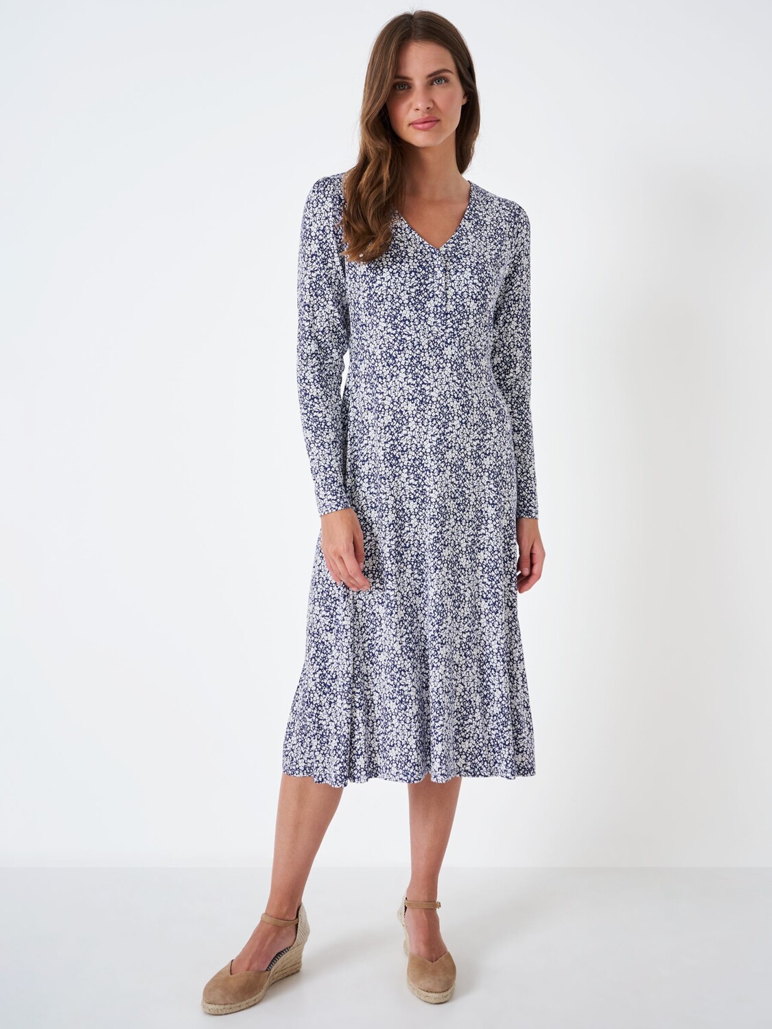 

Crew Clothing Чайное платье из джерси Nina, темно-синий