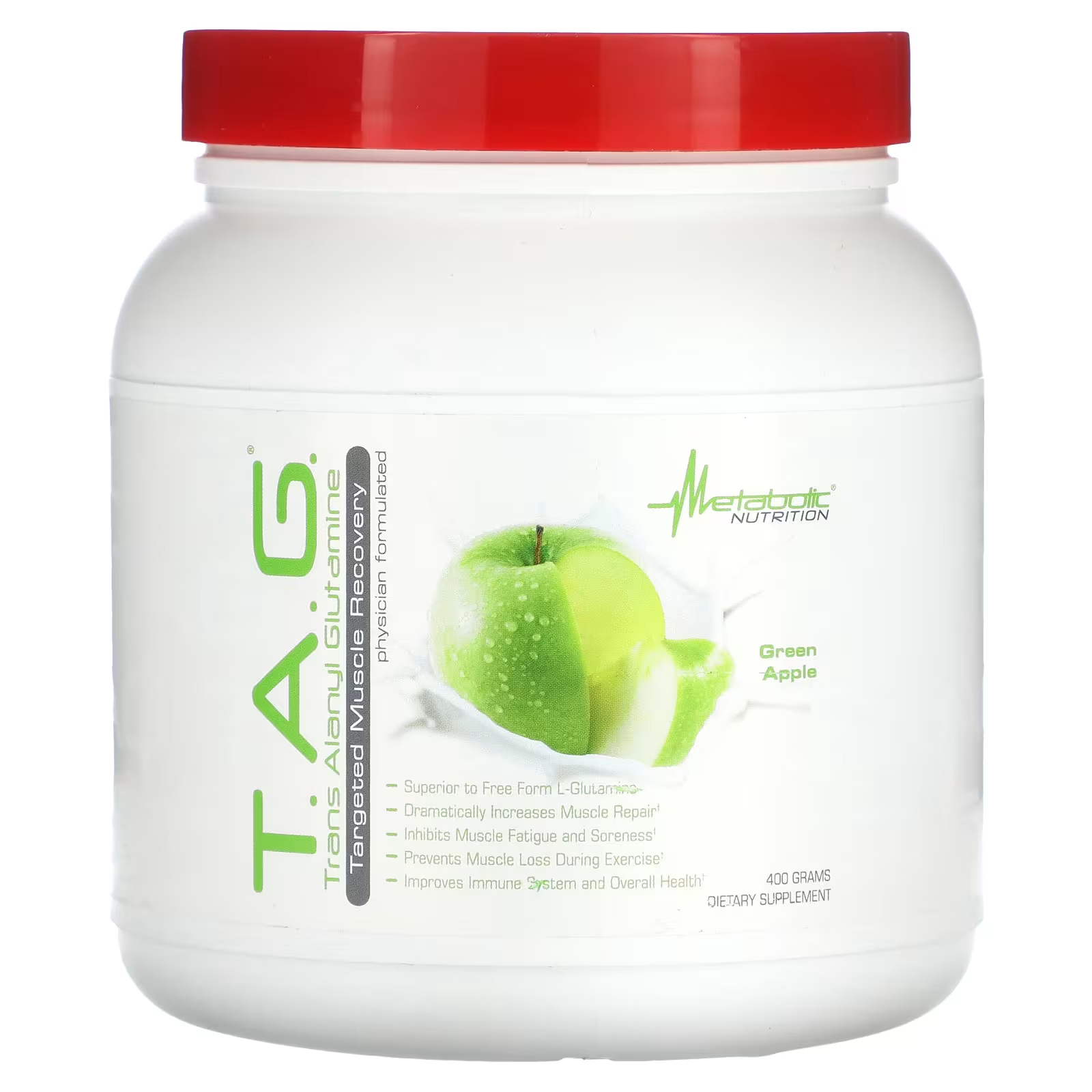 Пищевая добавка Metabolic Nutrition TAG Green Apple, 400 г l глютамин порошок в свободной форме 3 53 унции 100 г