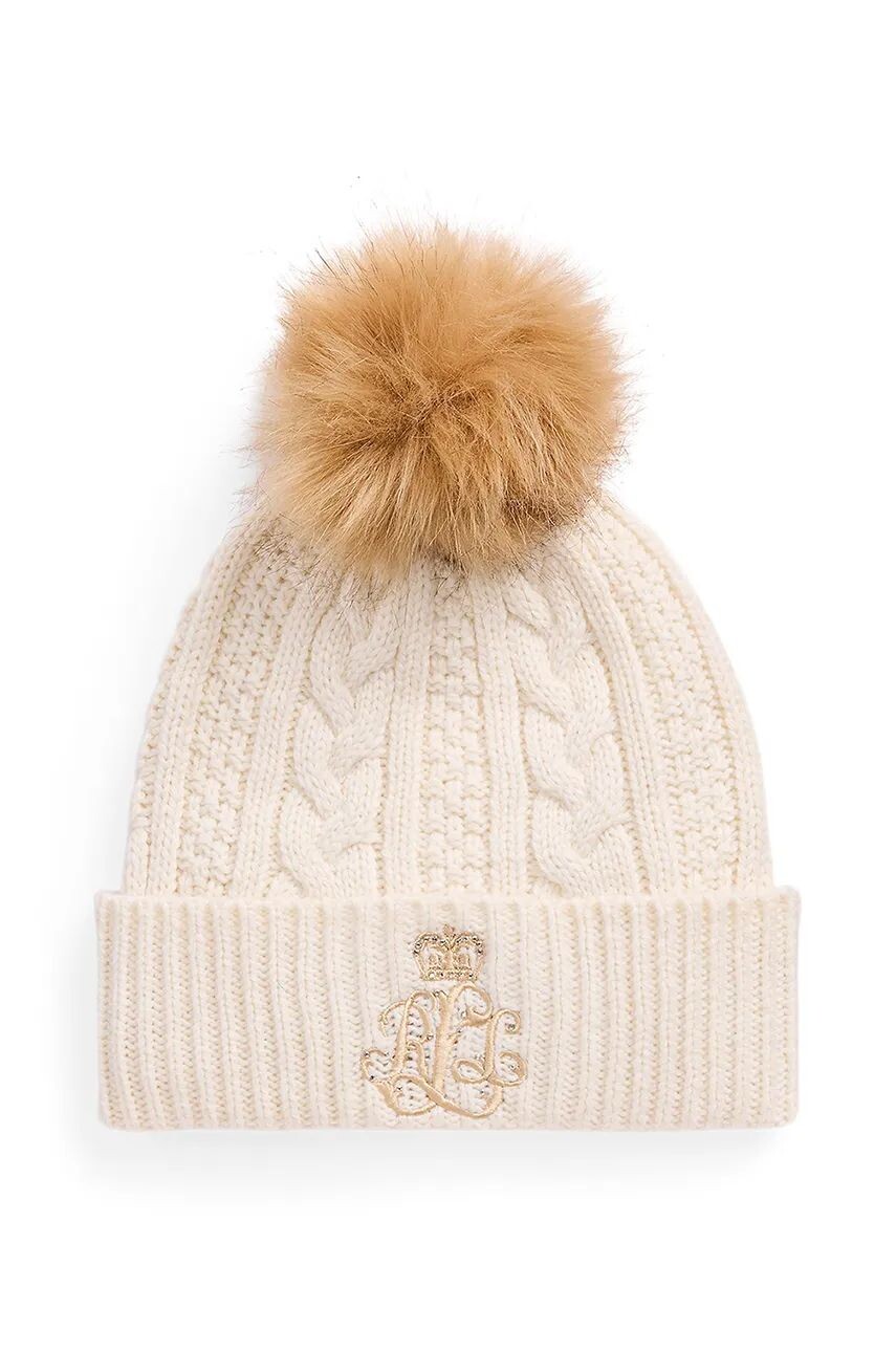 

Шапка Lauren Ralph Lauren из смесовой шерсти, бежевый