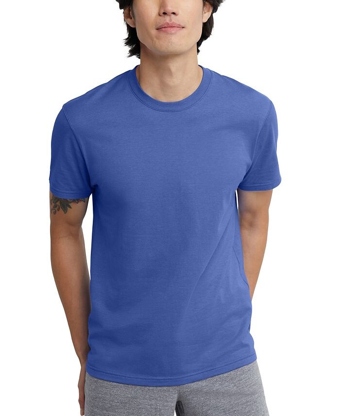 

Мужская хлопковая футболка Originals с коротким рукавом Hanes, цвет Deep Forte Blue