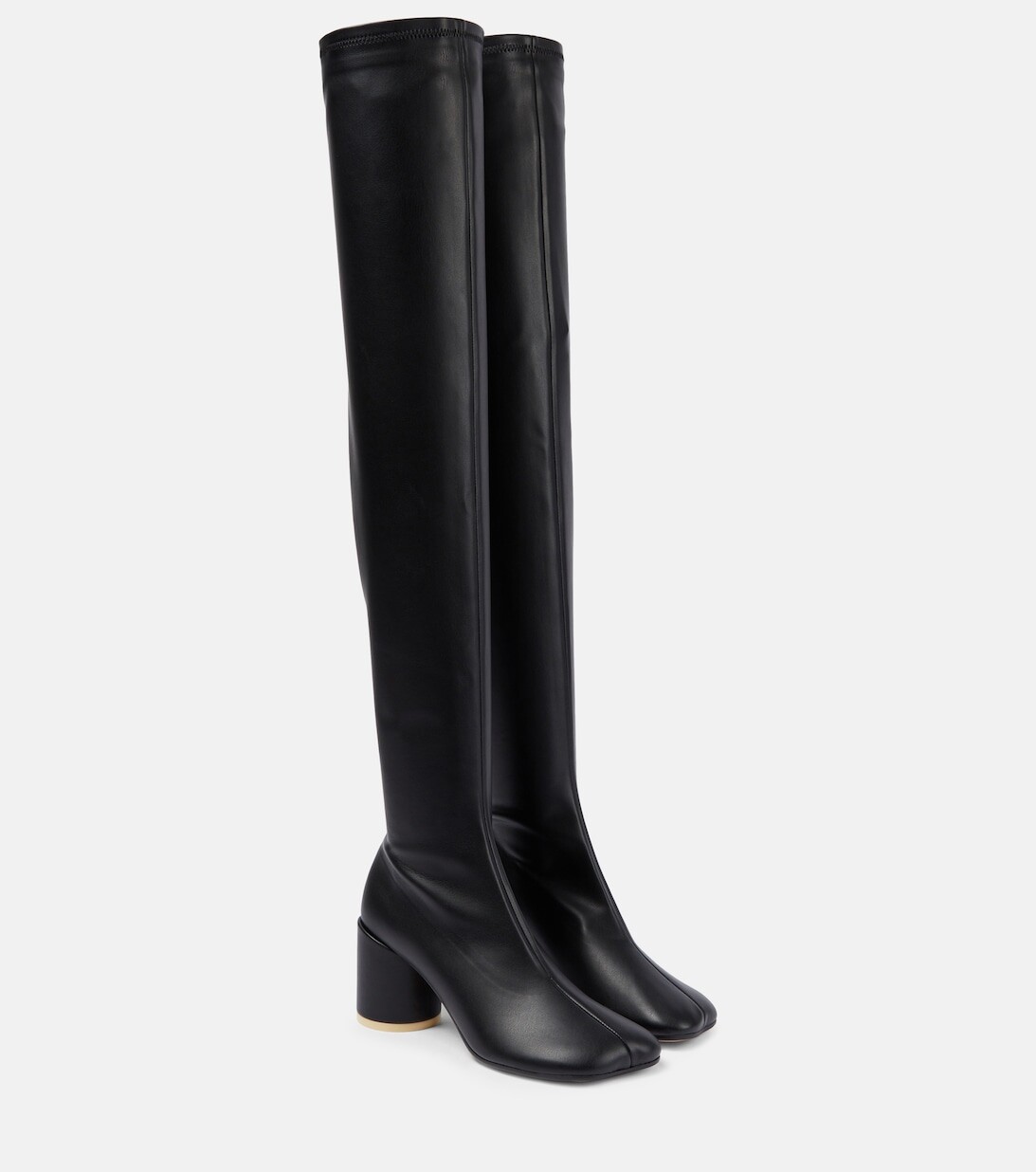

Сапоги выше колена из искусственной кожи MM6 Maison Margiela, черный