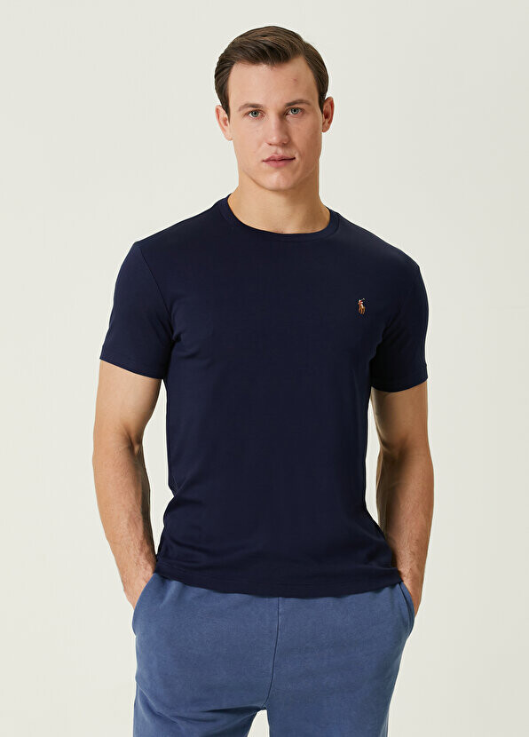 

Темно-синяя футболка с вышитым логотипом Polo Ralph Lauren, Синий