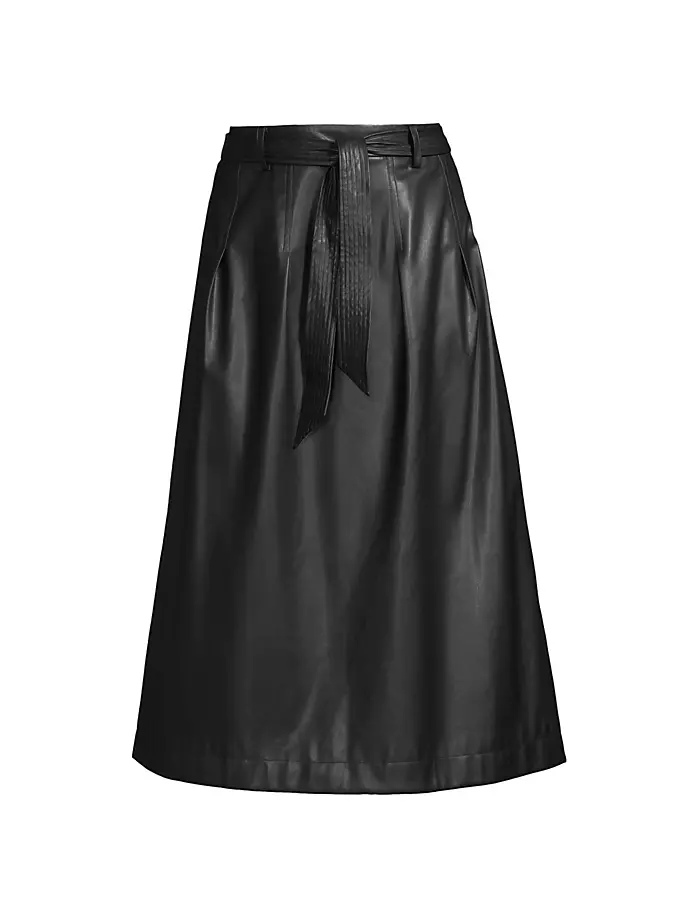 

Юбка миди из веганской кожи City Mist Donna Karan New York, черный