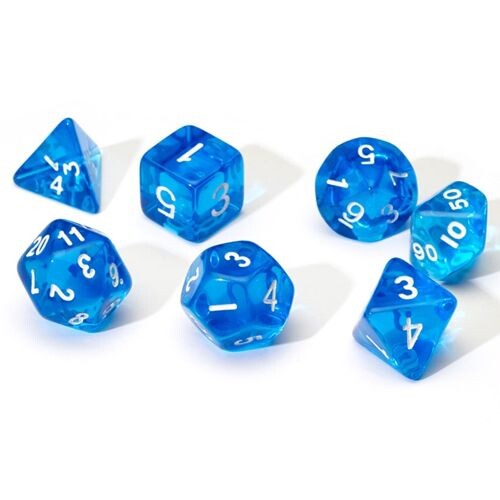 

Игровые кубики Translucent Blue Poly Set Sirius Dice