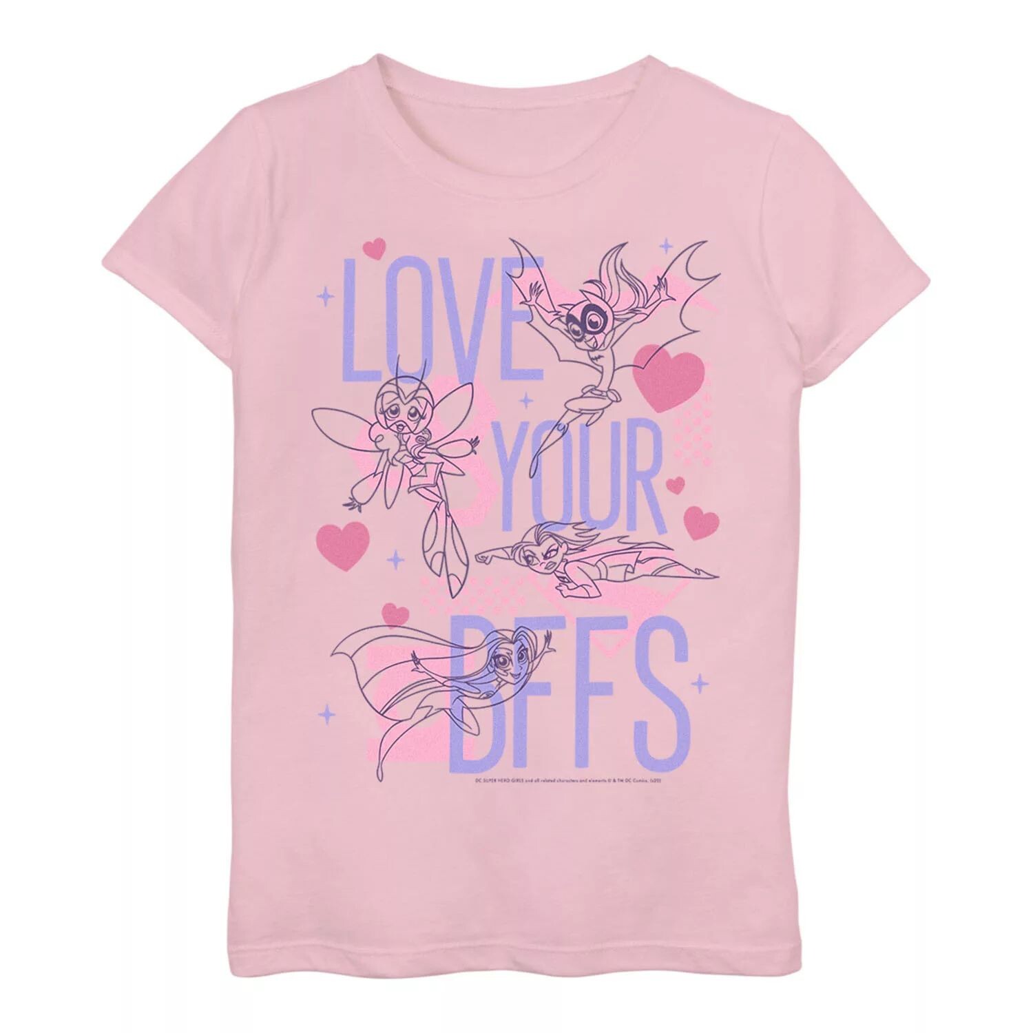 

Футболка «День святого Валентина» для девочек 7–16 лет с комиксами DC Comics Love Your BFFs Футболка Licensed Character