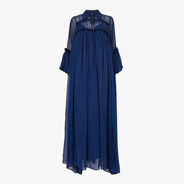 

Тканый кафтан с рюшами Leem, синий