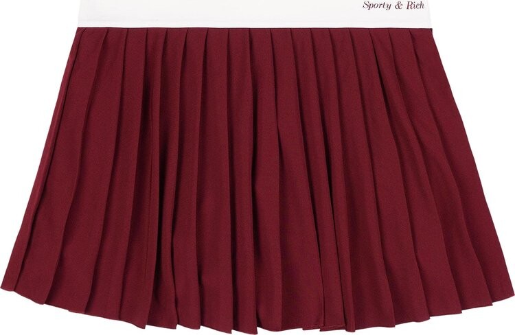 

Юбка Sporty & Rich Classic Logo Pleated 'Merlot', красный