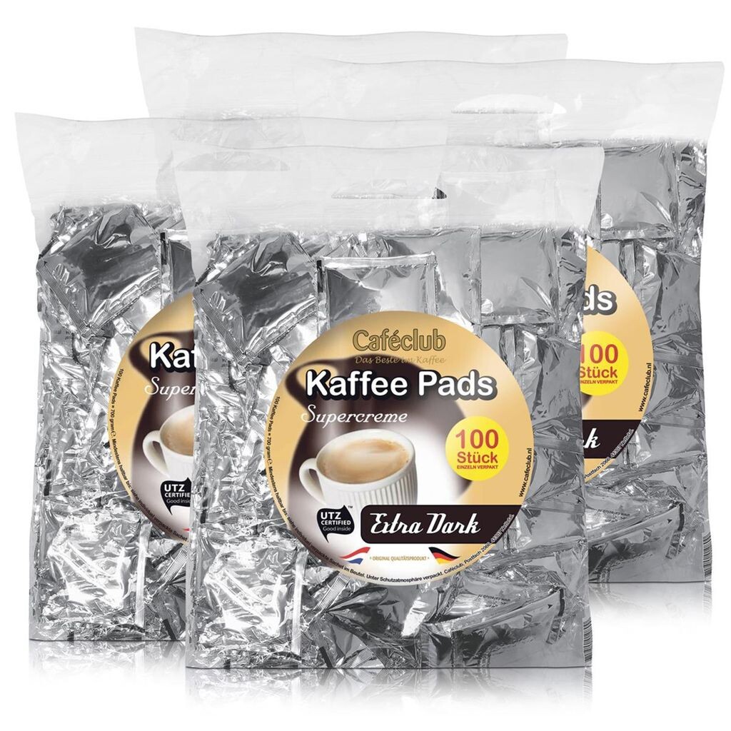 

4 мегапакета кофе Cafeclub Extra Dark по 100 штук в каждом. темная обжарка