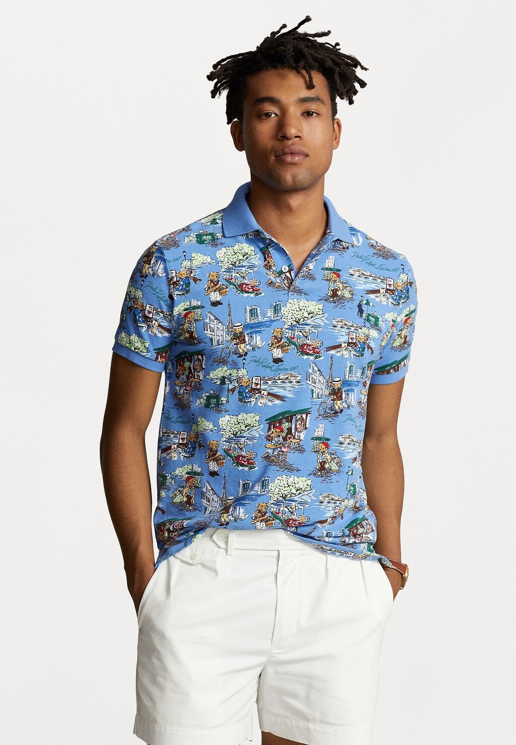 

Рубашка-поло Short Sleeve Polo Ralph Lauren, цвет blue flower