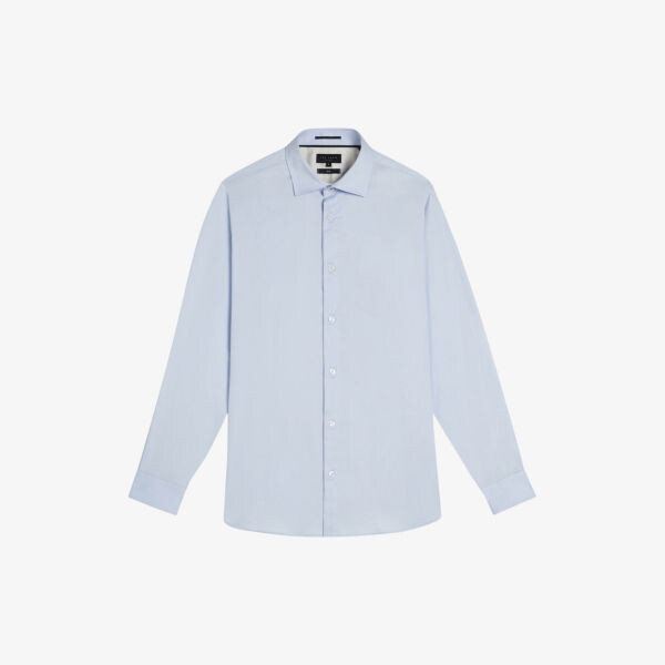 

Рубашка узкого кроя Witree из эластичного хлопка с длинными рукавами Ted Baker, синий